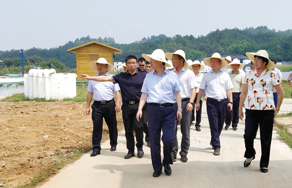 江西省水利廳黨委書記、廳長羅小云視察我司龍南黃沙稀土尾水收集處理廠